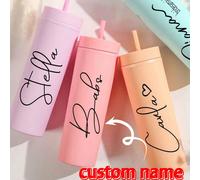 Bouteille d'eau en paille personnalisable avec texte créatif, tasse isolée droite unisexe, cadeau pour lui, elle, petit ami, petite amie, papa, maman, famille, amis, collègues, pendaison de crémaillèr