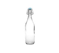Olympia Bouteille d'eau en verre avec bouchon, 1 litre (lot de 6), couvercles rabattables transparents et sécurisés, brassage maison, kombucha, pré mélanges de bar, passe au lave verre, GG930