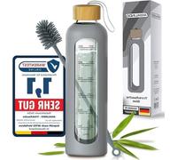 Bouteille d'eau en verre de 1 litre – incassable – sans BPA – verre borosilicaté