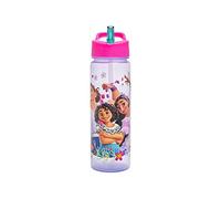 Bouteille d'eau Encanto avec paille rabattable de 600 ml - Produit officiel Disney par Polar Gear - Réutilisable sans déversement - Sans BPA - Plastique recyclable - Idéal pour l'école, la crèche, le