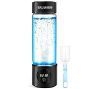 Bouteille d'eau enrichie en hydrogène - Générateur d'hydrogène - 460 ml - Fonctionne sur batterie - Titane - Ionisateur - Conçue pour être bue directement - Noir