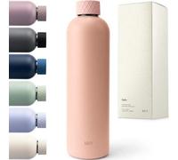 Bouteille d'eau Famanu, 1 litre - En acier inoxydable, sans BPA, adaptée aux boissons gazeuses