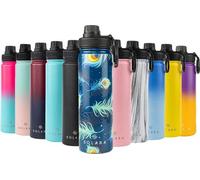 Bouteille d'eau Famanu, 650 ml - En acier inoxydable, sans BPA, avec paille