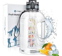 Bouteille d'eau Famanu de 2,2 litres avec compartiment à fruits - Sans BPA, en Tritan, idéale pour le sport et les activités de plein air