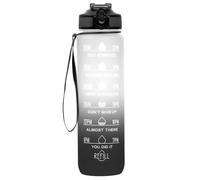 Bouteille d'eau givrée de 950 ml sans BPA avec marqueur de temps, petite ouverture, pour gym, fitness, randonnée, vélo, camping
