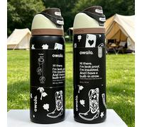 Bouteille d'eau infuseur à fruits Owala 32oz/24oz, Gourde isotherme en acier inoxydable, Tasse à eau portable pour l'extérieur, Bouteille d'eau isotherme à vide en acier inoxydable avec paille, Convie