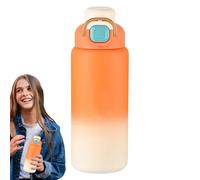 Bouteille d'eau isolée avec paille | Bouteille d'eau de 650 ml avec paille - Bouteille de randonnée étanche | Pour une utilisation par les à l'école pour garçons filles hommes dans la salle de