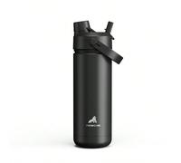 Bouteille d'eau isolée de 18 oz avec couvercle paille 2-en-1, rétention du froid pendant 24 heures, étanche, double paroi en acier inoxydable, convient pour les sports, la remise en forme, les voyages