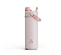 Bouteille d'eau isolée de 18 oz avec couvercle paille 2-en-1, rétention du froid pendant 24 heures, étanche, double paroi en acier inoxydable, convient pour les sports, la remise en forme, les voyages
