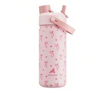 Bouteille d'eau isolée de 18 oz avec paille et couvercle 2-en-1, refroidissement 24h, étanche, s'adapte aux porte-gobelets de voiture, en acier inoxydable, convient pour les sports, les voyages et l'é