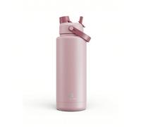 Bouteille d'eau isolée de 40 oz avec couvercle paille 2-en-1, rétention du froid pendant 24 heures, étanche, double paroi en acier inoxydable, convient pour les sports, la remise en forme, les voyages