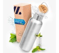 Bouteille d'eau isolée en acier inoxydable NORDMUT® + passoire à thé - Bouteille thermos lavable au lave-vaisselle - Bouteille isolante pour enfants et adultes - Bouteille d'eau anti-fuite avec passoi