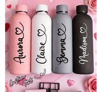 Bouteille d'eau isolée sous vide à double paroi en acier inoxydable personnalisée avec photo et nom, style minimaliste quotidien, ajoutez votre photo et votre nom pour une personnalisation personnalis