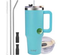 Bouteille d'eau isolée sous vide SUNTQ 40oz avec poignée et paille