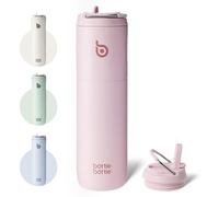 Bouteille d'eau isotherme de 700 ml avec paille et couvercle, bouteille de sport en acier inoxydable