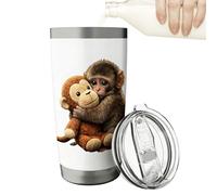 Bouteille d'eau isotherme en acier inoxydable avec motif singe, 600 | Mugs thermiques pour hommes et femmes, voyage, gymnase, bureau, maison, café, extérieur,
