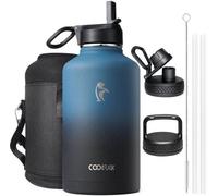 Bouteille d'eau isotherme en acier inoxydable de 2 litres, bleu foncé, étanche, pour le sport