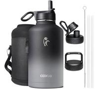 Bouteille d'eau isotherme en acier inoxydable de 2 litres, noir/gris