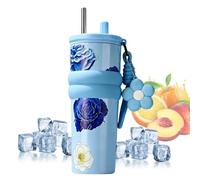 Bouteille d'eau isotherme en acier inoxydable de 700 ml | Tasse à café chaud et froid avec couvercle à paille pour thé chaud et froid, jus de fruits, maison, bureau, voyage