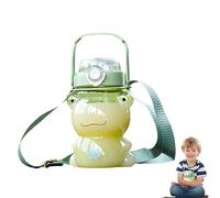 Bouteille d'eau Kawaii | Grande bouteille d'eau transparente grenouille portable, tasse bouilloire avec sangle pour le camping, la randonnée, les voyages, le sport et l'école
