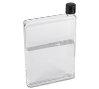 Bouteille d'eau plate 750 ml A5 en plastique réutilisable sans BPA pour l'école, les activités en plein air, la gym, le cyclisme, la randonnée (transparent)
