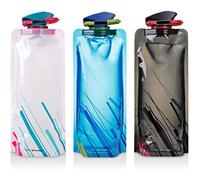Bouteille d'eau pliable - Pack de 3 - 700 ml - Sans BPA - Réutilisable - Étanche