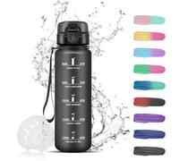 Bouteille d'eau pour enfants Ibenzoa® de 500 ml – Fabriquée en plastique de qualité alimentaire, avec indicateur de temps et filtre, 100% étanche, couvercle à plume anti-poussière, surface de prise en