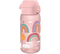 Bouteille d'eau pour enfants Unyqoos® de 350 ml – anti-fuites, ouverture à une main, couvercle rabattable avec embout hygiénique, triple sécurité, poignée de transport discrète, lavable au lave-vaisse