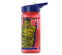 Bouteille d'eau réutilisable carrée avec paille intégrée 530 ml par Les Avengers - Marvel