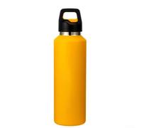 Bouteille d'eau thermique de 600 ml avec couvercle sans vis et design ouvert à une main, intérieur en acier inoxydable SUS316, garde les boissons froides 12 h et chaudes 24 h (jaune)