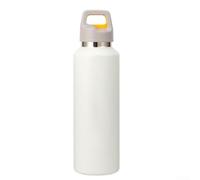 Bouteille d'eau thermique de 600 ml avec couvercle sans vis et design ouvert à une main, intérieur en acier inoxydable SUS316, garde les boissons froides 12 h et chaudes 24 h (blanc)