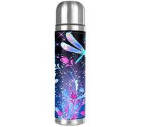 Bouteille d'eau thermos en acier inoxydable avec motif de palmier mexicain anti-fuite pour boissons chaudes et froides 500 ml pour le bureau, l'école, les voyages 26x6.7cm/10.2x2.6 in Style06