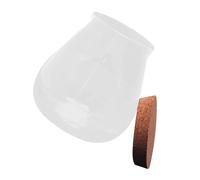 Bouteille Décorative en Verre Transparent Bouchon en Liège | Bocal pour Plantes, Bois et Verre Borosilicaté, Marron, Élément Principal, Rangement de Petits Objets