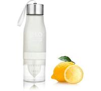 Bouteille Detox avec Infuseur de Fruit - SHOP-STORY - 650 ML - Presse Agrume intégré - Couleur Blanc