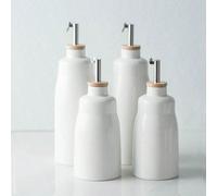 Bouteille d'huile en céramique de style japonais, pot de cuisine pour l'huile, bouteille de sauce soja et de vinaigre, bocal à condiments, décanteur commercial créatif bloquant la lumière 420 ml + 280