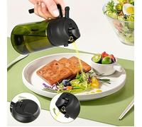 Bouteille distributrice d'huile d'olive en verre pour la cuisine (lot de 1)-En verre vert foncé de haute qualité (capacité de 16 oz)