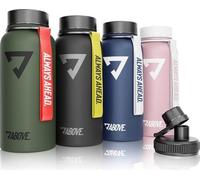 Bouteille en acier inoxydable, 1 l | Bouchon supplémentaire | Thermos à double paroi qui garde les boissons chaudes pendant 12 heures et froides pendant 24 heures | 100 % sans BPA | Robuste et étanche