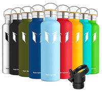 Bouteille en acier inoxydable, 350 ml - 1 L, étanche, sans BPA, avec 2 bouchons