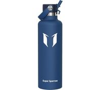 Bouteille en acier inoxydable, gobelet isotherme de 1000 ml, couleur bleu myrtille, sans BPA, avec paille