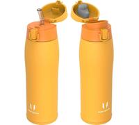 Bouteille en acier inoxydable, tasse isotherme de 750 ml, couleur orange, sans BPA, étanche, avec 2 couvercles