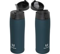 Bouteille en acier inoxydable, thermos de 500 ml, couleur jade, sans BPA, étanche, avec 2 couvercles