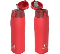 Bouteille en acier inoxydable, thermos de 750 ml, couleur brique, sans BPA, étanche, avec 2 couvercles