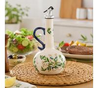 Bouteille en céramique pour huile d'olive, 680 ml, peinte à la main