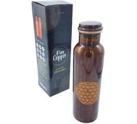 Bouteille en cuivre 0.9L Bouteille en cuivre de qualité supérieure 99,9% pur Gourde ayurveda pour eau Fabriquée à la main Fleur