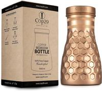 Bouteille en cuivre fabriquée à la main avec couvercle, capacité de 1000 ml