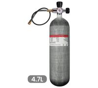 Bouteille en fibre de carbone TUXING, capacité de 4,7 l, pression de service de 300 bars, 4,7 l avec robinet