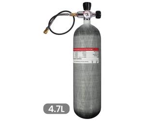 Bouteille en fibre de carbone TUXING, capacité de 4,7 l, pression de service de 300 bars, 4,7 l avec robinet