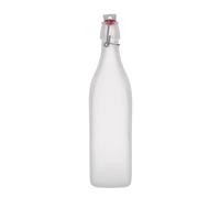 Bouteille en verre 1 000 ml 'Swing', carrée, givrée, ouverture : fermeture à levier