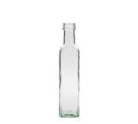 Bouteille en verre 250 ml « Marasca », carrée, ouverture : PP 31,5
