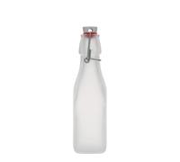 Bouteille en verre 250 ml 'Swing, carrée, blanche, ouverture : fermeture à levier'